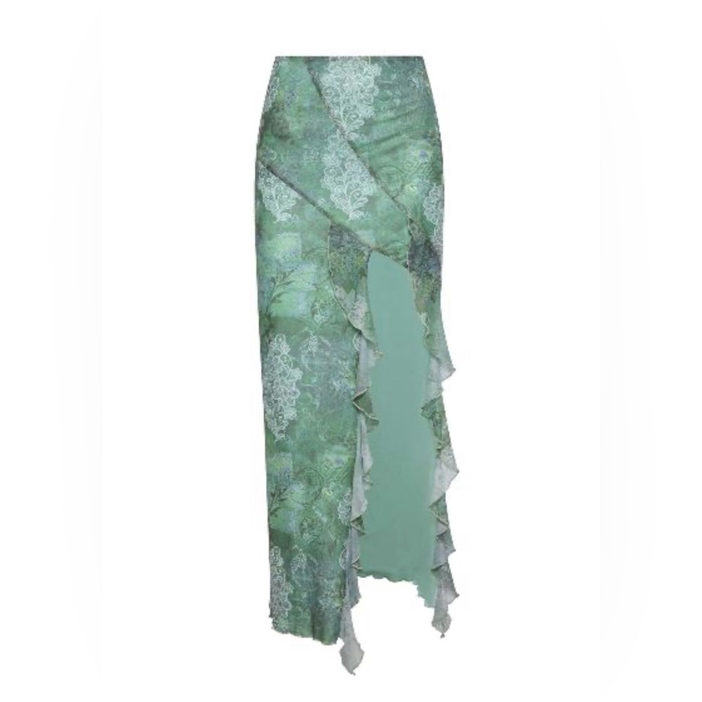 Tiger Mist | Theo Maxi Skirt | Floral Green